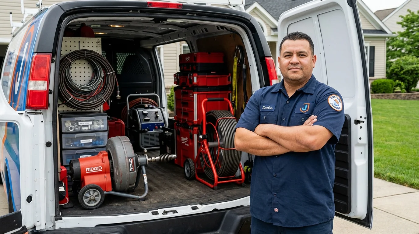 Professional drain cleaning equipment and Johns Plumbing LLC plumber in Beattyville