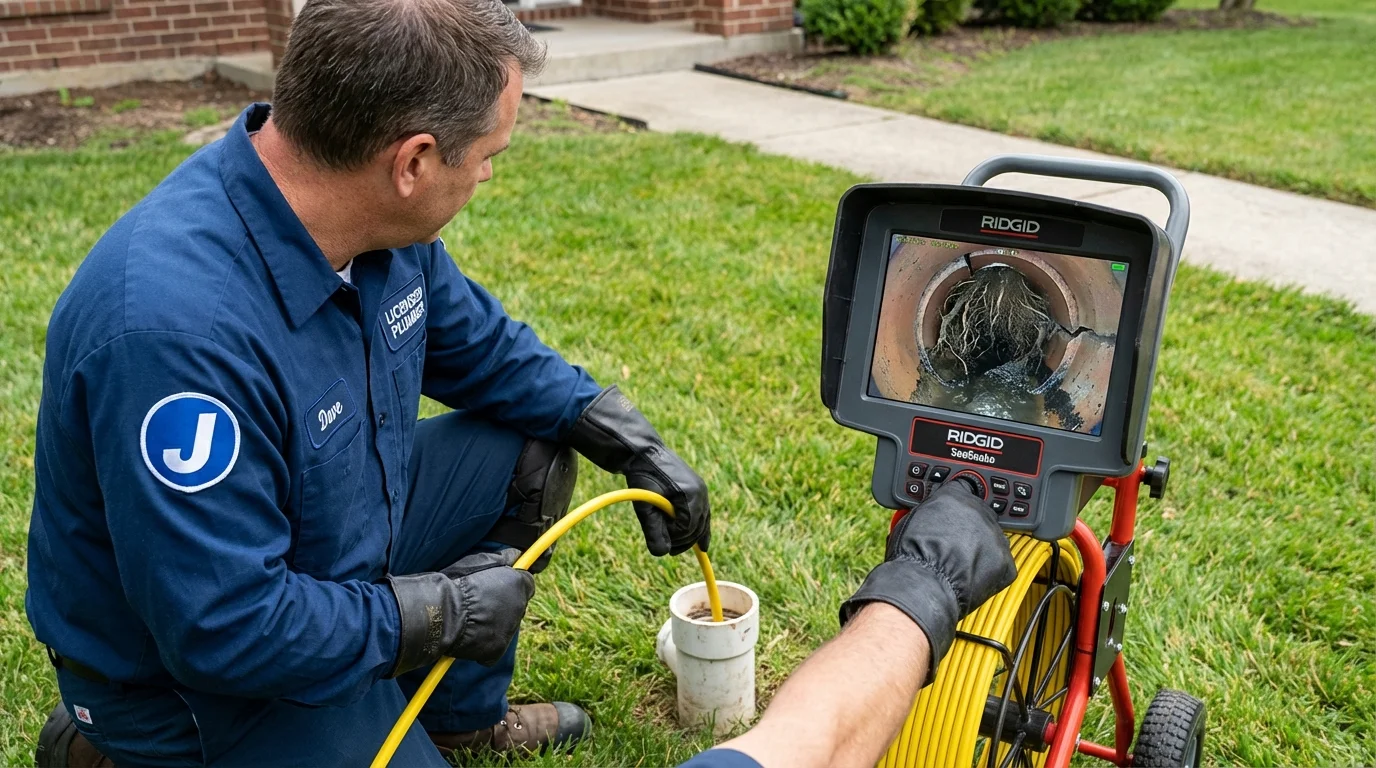 Sewer camera inspection being performed by Johns Plumbing LLC in Beattyville
